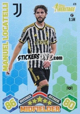 Sticker Manuel Locatelli - UEFA Champions League & Europa League 2023-2024. Match Attax n. 479 - Topps