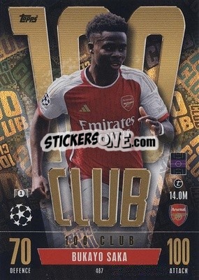 Sticker Bukayo Saka - UEFA Champions League & Europa League 2023-2024. Match Attax n. 487 - Topps