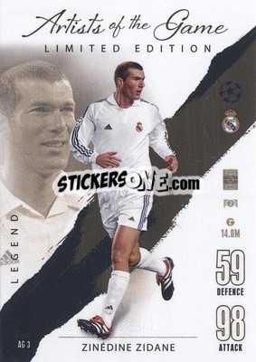 Sticker Zinedine Zidane - UEFA Champions League & Europa League 2023-2024. Match Attax - Topps