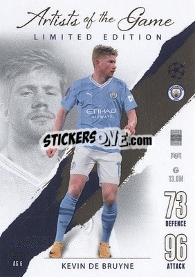Sticker Kevin De Bruyne - UEFA Champions League & Europa League 2023-2024. Match Attax n. AG6 - Topps