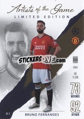 Sticker Bruno Fernandes - UEFA Champions League & Europa League 2023-2024. Match Attax - Topps