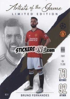 Sticker Bruno Fernandes - UEFA Champions League & Europa League 2023-2024. Match Attax n. AG8 - Topps