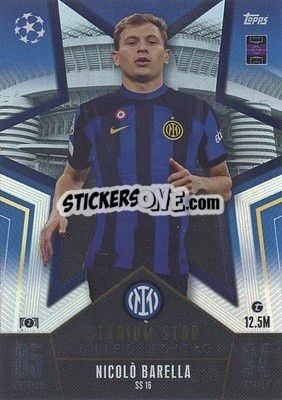 Sticker Nicolò Barella - UEFA Champions League & Europa League 2023-2024. Match Attax n. SS16 - Topps