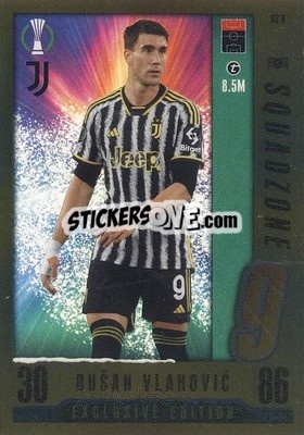 Sticker Dušan Vlahović - UEFA Champions League & Europa League 2023-2024. Match Attax n. SZ9 - Topps