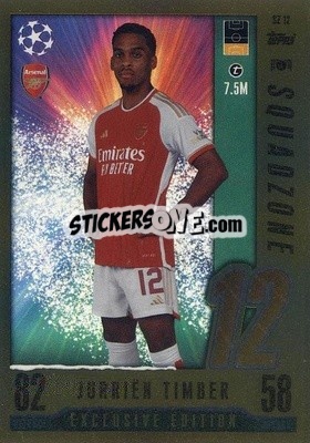 Sticker Jurriën Timber - UEFA Champions League & Europa League 2023-2024. Match Attax n. SZ12 - Topps