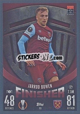 Sticker Jarrod Bowen - UEFA Champions League & Europa League 2023-2024. Match Attax n. 113 - Topps