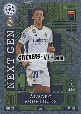Sticker Álvaro Rodríguez - UEFA Champions League & Europa League 2023-2024. Match Attax n. 396 - Topps