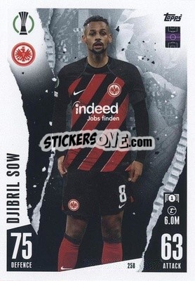 Sticker Djibril Sow - UEFA Champions League & Europa League 2023-2024. Match Attax n. 258 - Topps
