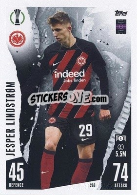 Sticker Jesper Lindstrøm - UEFA Champions League & Europa League 2023-2024. Match Attax n. 260 - Topps