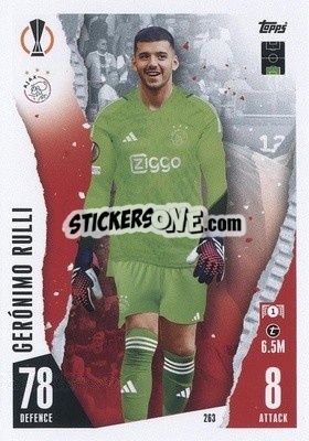 Cromo Gerónimo Rulli - UEFA Champions League & Europa League 2023-2024. Match Attax n. 263 - Topps