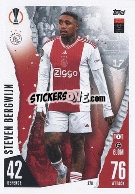 Sticker Steven Bergwijn - UEFA Champions League & Europa League 2023-2024. Match Attax n. 270 - Topps