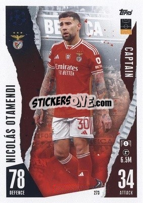 Sticker Nicolás Otamendi - UEFA Champions League & Europa League 2023-2024. Match Attax n. 273 - Topps