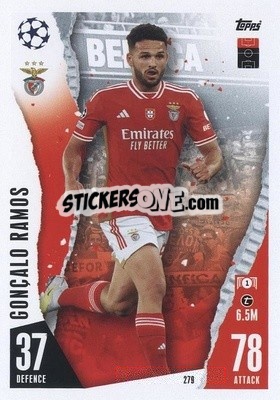 Sticker Gonçalo Ramos - UEFA Champions League & Europa League 2023-2024. Match Attax n. 279 - Topps