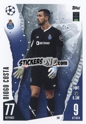 Sticker Diogo Costa - UEFA Champions League & Europa League 2023-2024. Match Attax n. 281 - Topps
