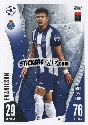 Sticker Evanilson - UEFA Champions League & Europa League 2023-2024. Match Attax n. 287 - Topps