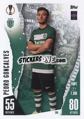 Sticker Pedro Gonçalves - UEFA Champions League & Europa League 2023-2024. Match Attax n. 295 - Topps