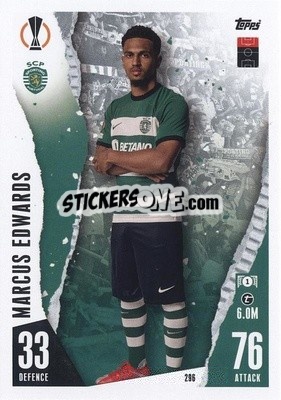 Sticker Marcus Edwards - UEFA Champions League & Europa League 2023-2024. Match Attax n. 296 - Topps
