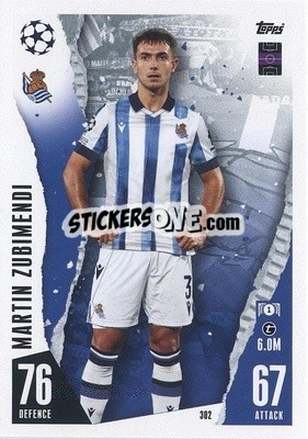 Sticker Martín Zubimendi - UEFA Champions League & Europa League 2023-2024. Match Attax n. 302 - Topps