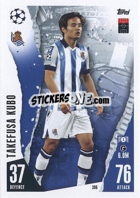 Sticker Takefusa Kubo - UEFA Champions League & Europa League 2023-2024. Match Attax n. 306 - Topps