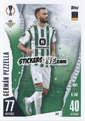 Sticker Germán Pezzella - UEFA Champions League & Europa League 2023-2024. Match Attax - Topps