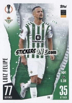 Sticker Luiz Felipe - UEFA Champions League & Europa League 2023-2024. Match Attax n. 310 - Topps