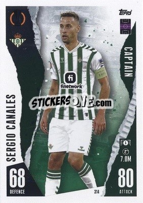 Sticker Sergio Canales - UEFA Champions League & Europa League 2023-2024. Match Attax n. 314 - Topps