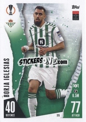 Sticker Borja Iglesias - UEFA Champions League & Europa League 2023-2024. Match Attax - Topps