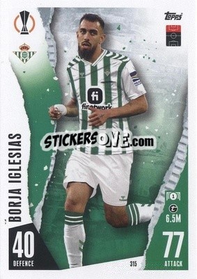 Sticker Borja Iglesias - UEFA Champions League & Europa League 2023-2024. Match Attax n. 315 - Topps