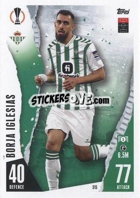 Figurina Borja Iglesias - UEFA Champions League & Europa League 2023-2024. Match Attax - Topps