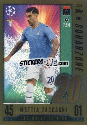 Sticker Mattia Zaccagni - UEFA Champions League & Europa League 2023-2024. Match Attax n. SZ20 - Topps