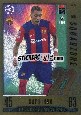 Sticker Raphinha - UEFA Champions League & Europa League 2023-2024. Match Attax - Topps