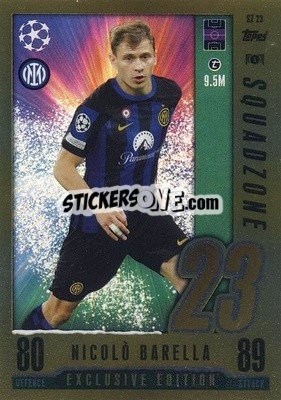 Sticker Nicolò Barella - UEFA Champions League & Europa League 2023-2024. Match Attax n. SZ23 - Topps