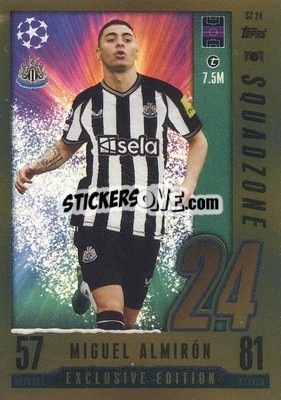 Sticker Miguel Almirón - UEFA Champions League & Europa League 2023-2024. Match Attax n. SZ24 - Topps
