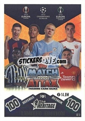 Sticker Topps Heritage - UEFA Champions League & Europa League 2023-2024. Match Attax n. LE3 - Topps