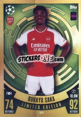 Sticker Bukayo Saka - UEFA Champions League & Europa League 2023-2024. Match Attax n. LE6 - Topps
