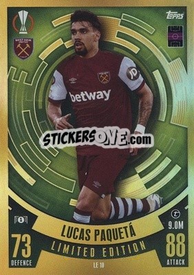 Sticker Lucas Paqueta - UEFA Champions League & Europa League 2023-2024. Match Attax n. LE10 - Topps