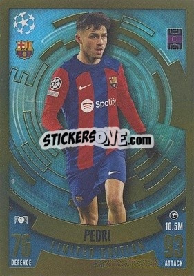 Sticker Pedri - UEFA Champions League & Europa League 2023-2024. Match Attax n. LE11 - Topps