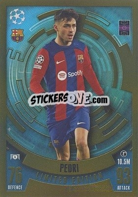 Sticker Pedri - UEFA Champions League & Europa League 2023-2024. Match Attax - Topps