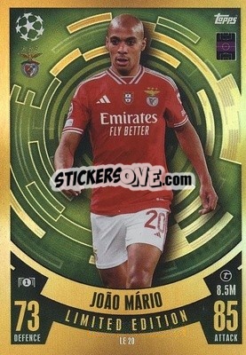 Sticker João Mário - UEFA Champions League & Europa League 2023-2024. Match Attax n. LE20 - Topps