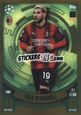 Cromo Theo Hernández - UEFA Champions League & Europa League 2023-2024. Match Attax - Topps