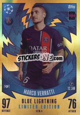 Sticker Marco Verratti - UEFA Champions League & Europa League 2023-2024. Match Attax n. LEBL4 - Topps
