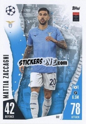 Sticker Mattia Zaccagni - UEFA Champions League & Europa League 2023-2024. Match Attax n. 332 - Topps