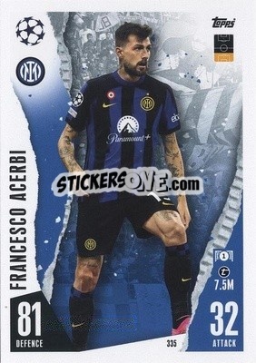 Sticker Francesco Acerbi - UEFA Champions League & Europa League 2023-2024. Match Attax n. 335 - Topps