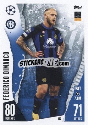 Sticker Federico Dimarco - UEFA Champions League & Europa League 2023-2024. Match Attax n. 337 - Topps