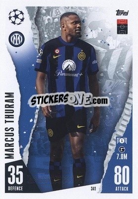 Sticker Marcus Thuram - UEFA Champions League & Europa League 2023-2024. Match Attax n. 341 - Topps