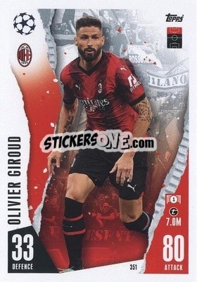Sticker Olivier Giroud - UEFA Champions League & Europa League 2023-2024. Match Attax n. 351 - Topps