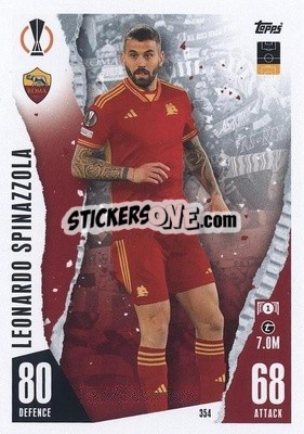 Sticker Leonardo Spinazzola - UEFA Champions League & Europa League 2023-2024. Match Attax n. 354 - Topps
