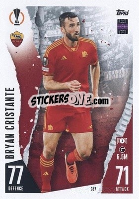 Sticker Bryan Cristante - UEFA Champions League & Europa League 2023-2024. Match Attax n. 357 - Topps