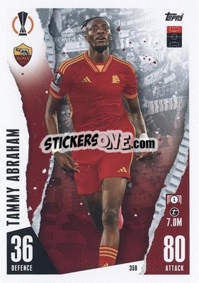 Sticker Tammy Abraham - UEFA Champions League & Europa League 2023-2024. Match Attax n. 359 - Topps