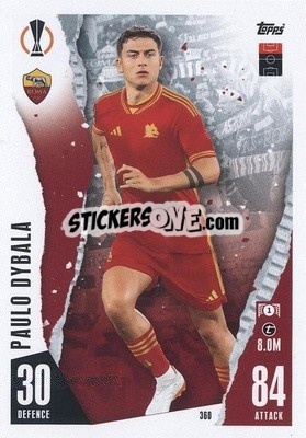Sticker Paulo Dybala - UEFA Champions League & Europa League 2023-2024. Match Attax n. 360 - Topps